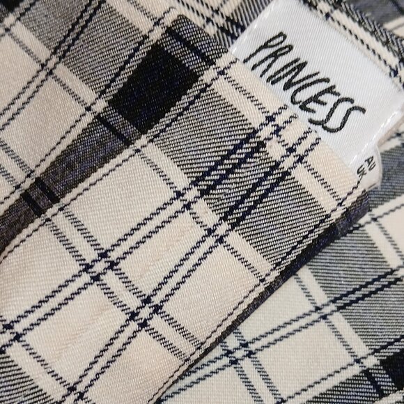 PRINCESS POLLY Black & Cream Plaid Wide Leg Pants EUC - Picture 4 of 8